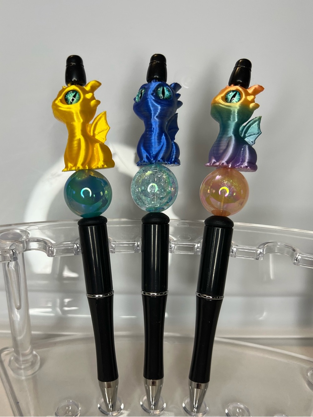 Set of 3 Handmade Dragon Pens